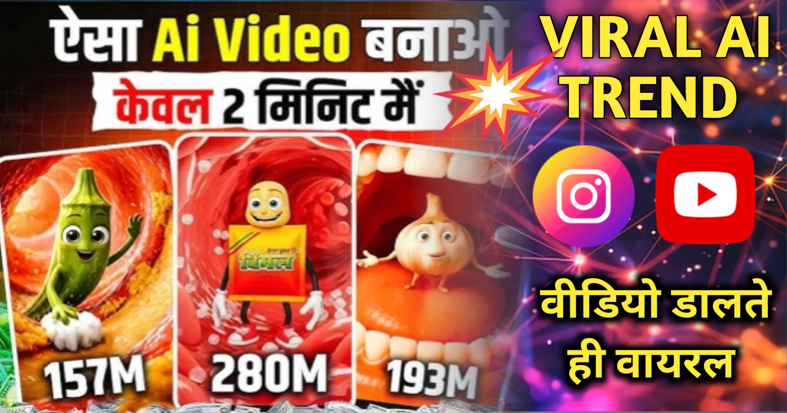 Instagram talking food AI video with healthy tips animation